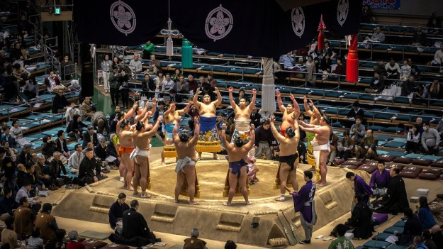 Tournoi de Sumo à Osaka, Japon.