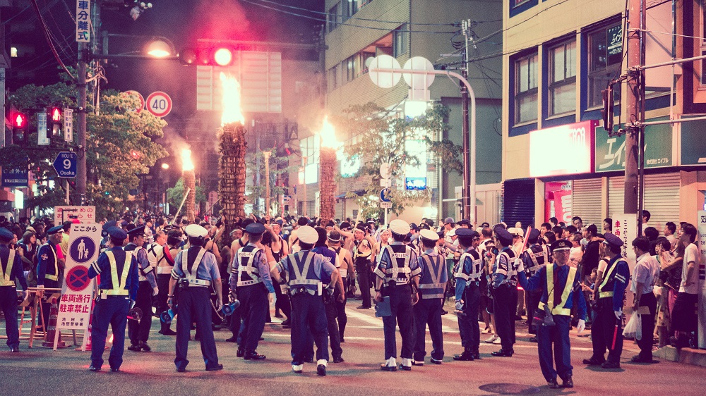 Ikeda fire festival Japon